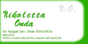 nikoletta onda business card